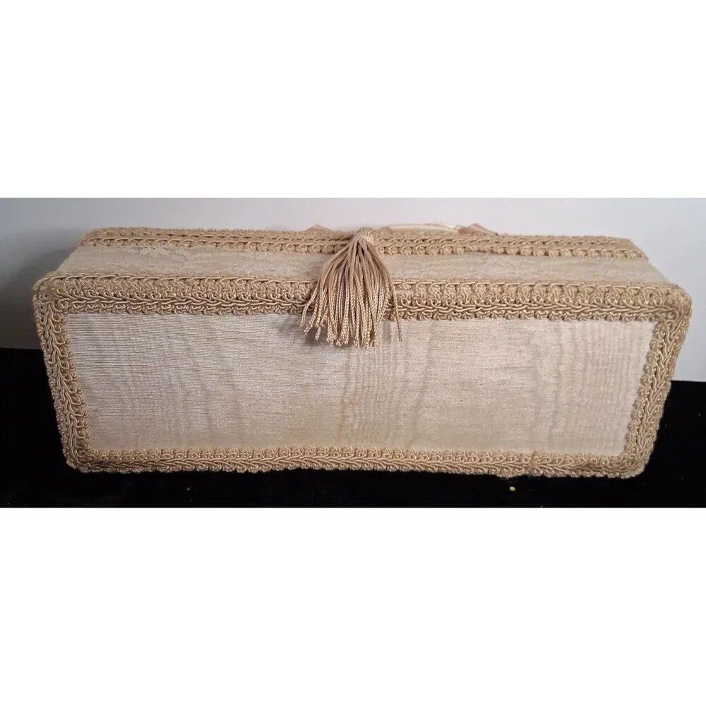 Lace Jewelry Box Silk Floral Lid Trinket Case